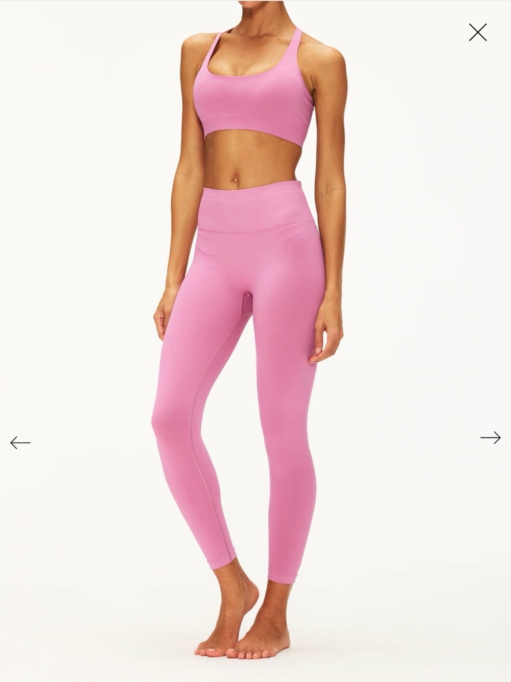 Adanola Dusty Pink Impact Seamless Sport Bra and High-Waist Leggings Set
